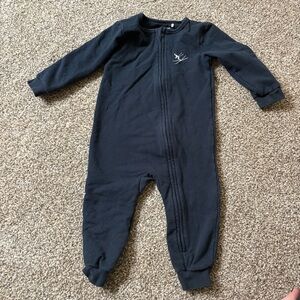 Petit Lem Ski Bum One Piece Zip Navy Fleece PJ Outfit 24‎ months